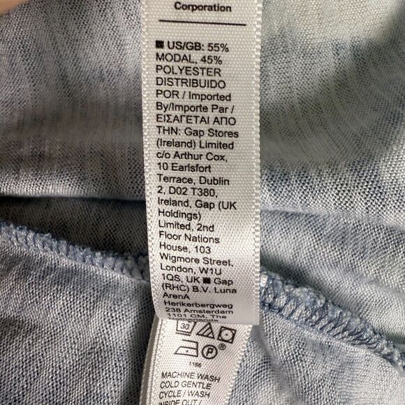 Athleta Breezy Tank Size XL Blue White Watercolor, Side Slits, Workout, Relaxing - Picture 12 of 13